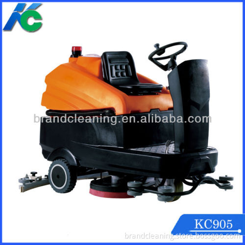 Ride on floor cleaning scrubber with touch screen